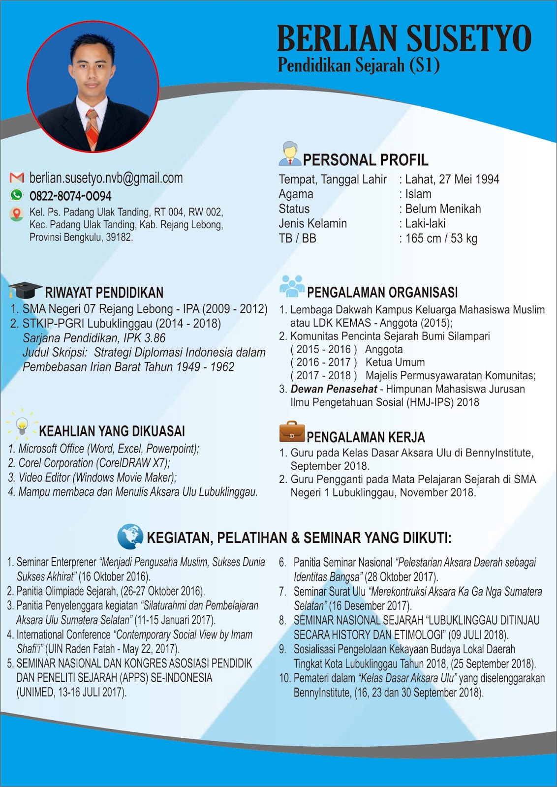 Detail Contoh Cv Pemateri Nomer 27