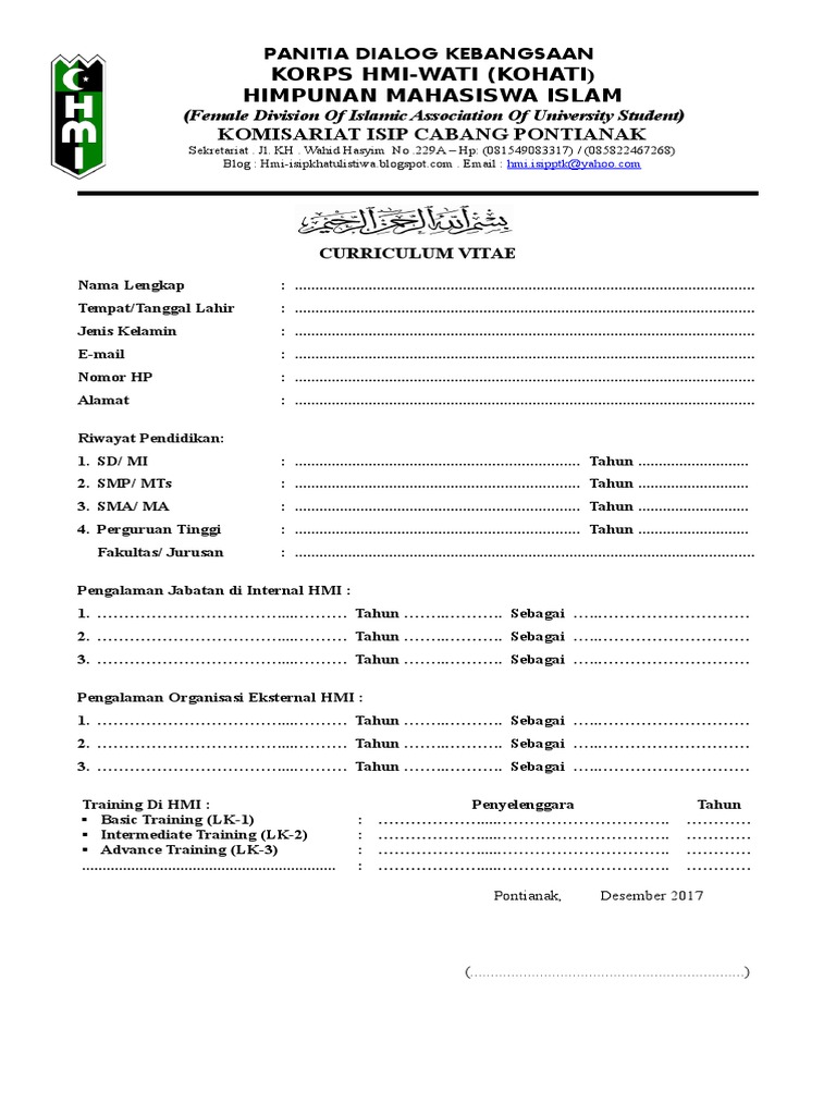 Detail Contoh Cv Pemateri Nomer 4