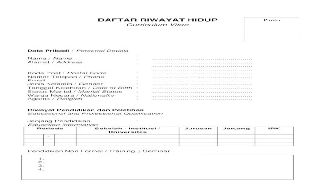 Detail Contoh Cv Pemateri Nomer 44