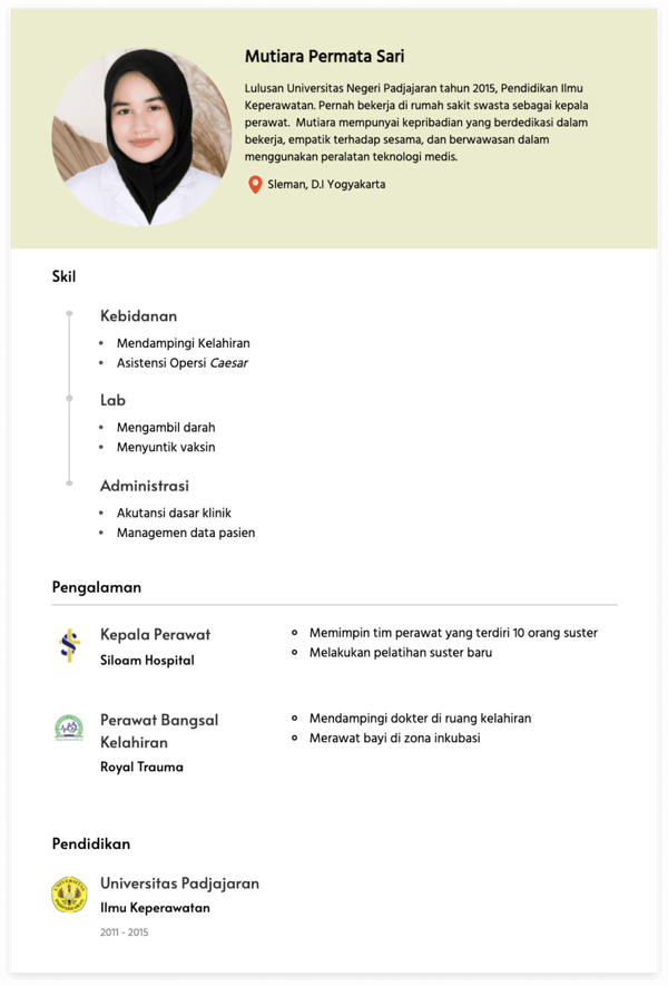 Detail Contoh Cv Perawat Di Rumah Sakit Nomer 5