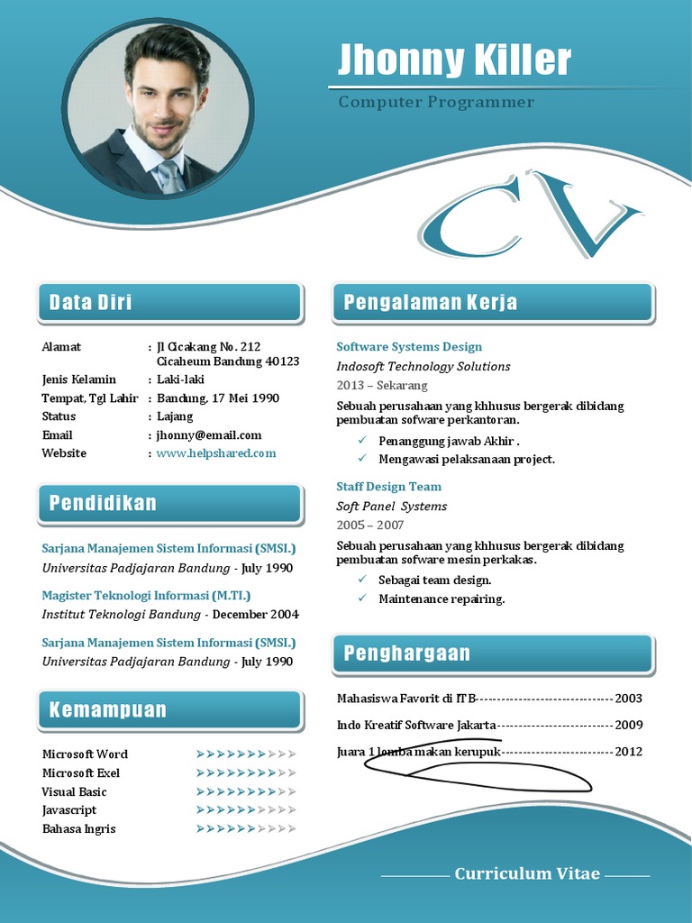 Detail Contoh Cv Programmer Nomer 22