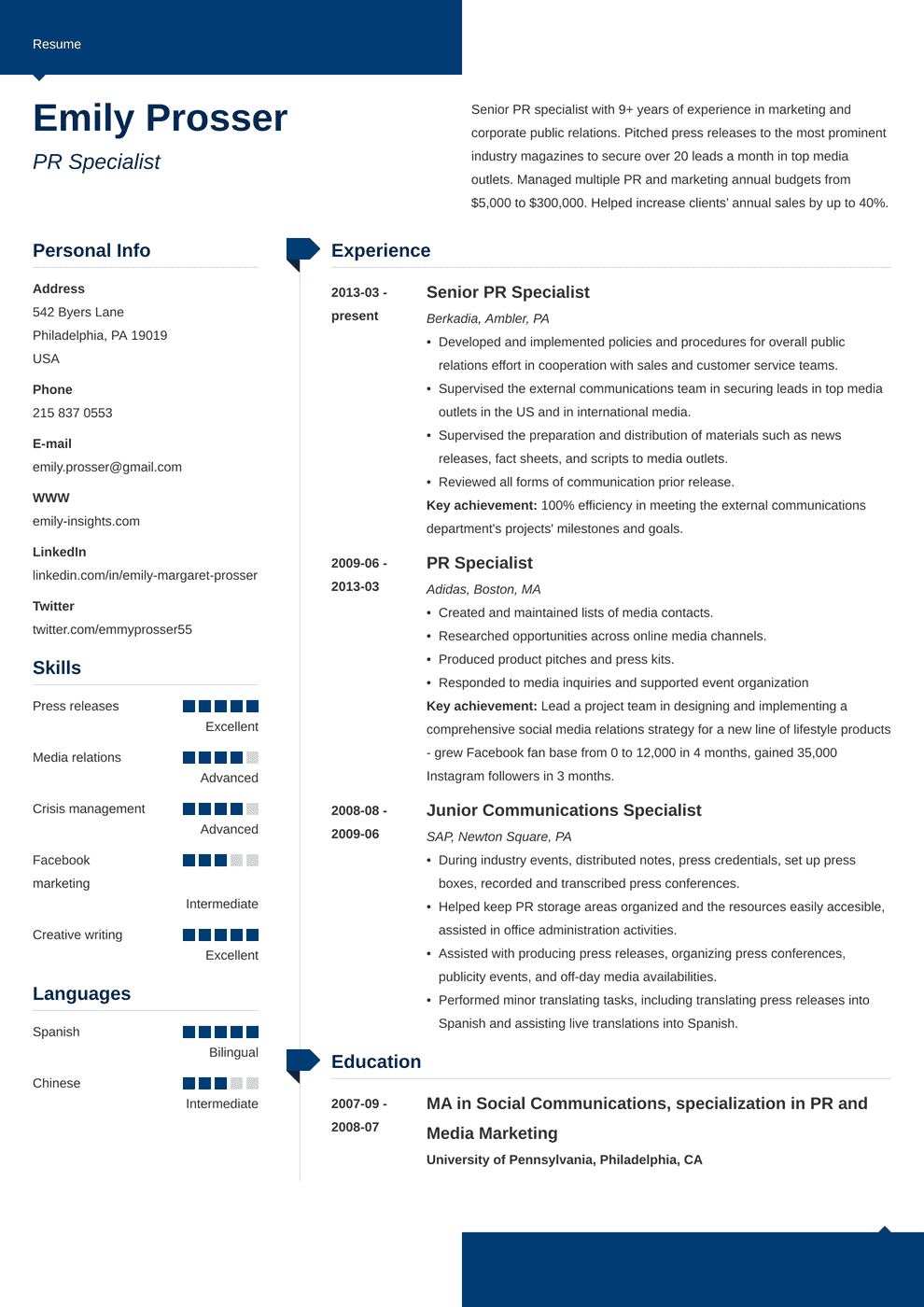 Detail Contoh Cv Public Relations Nomer 14