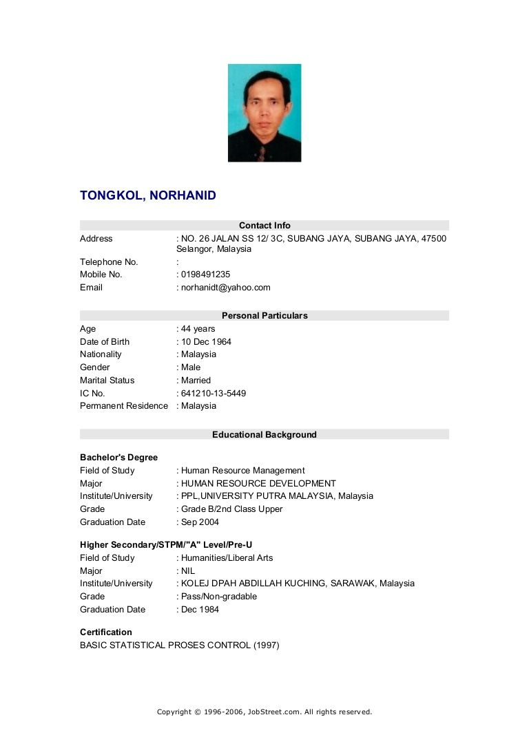 Detail Contoh Cv Simple Nomer 2