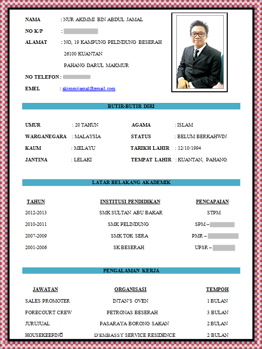 Detail Contoh Cv Simple Nomer 4