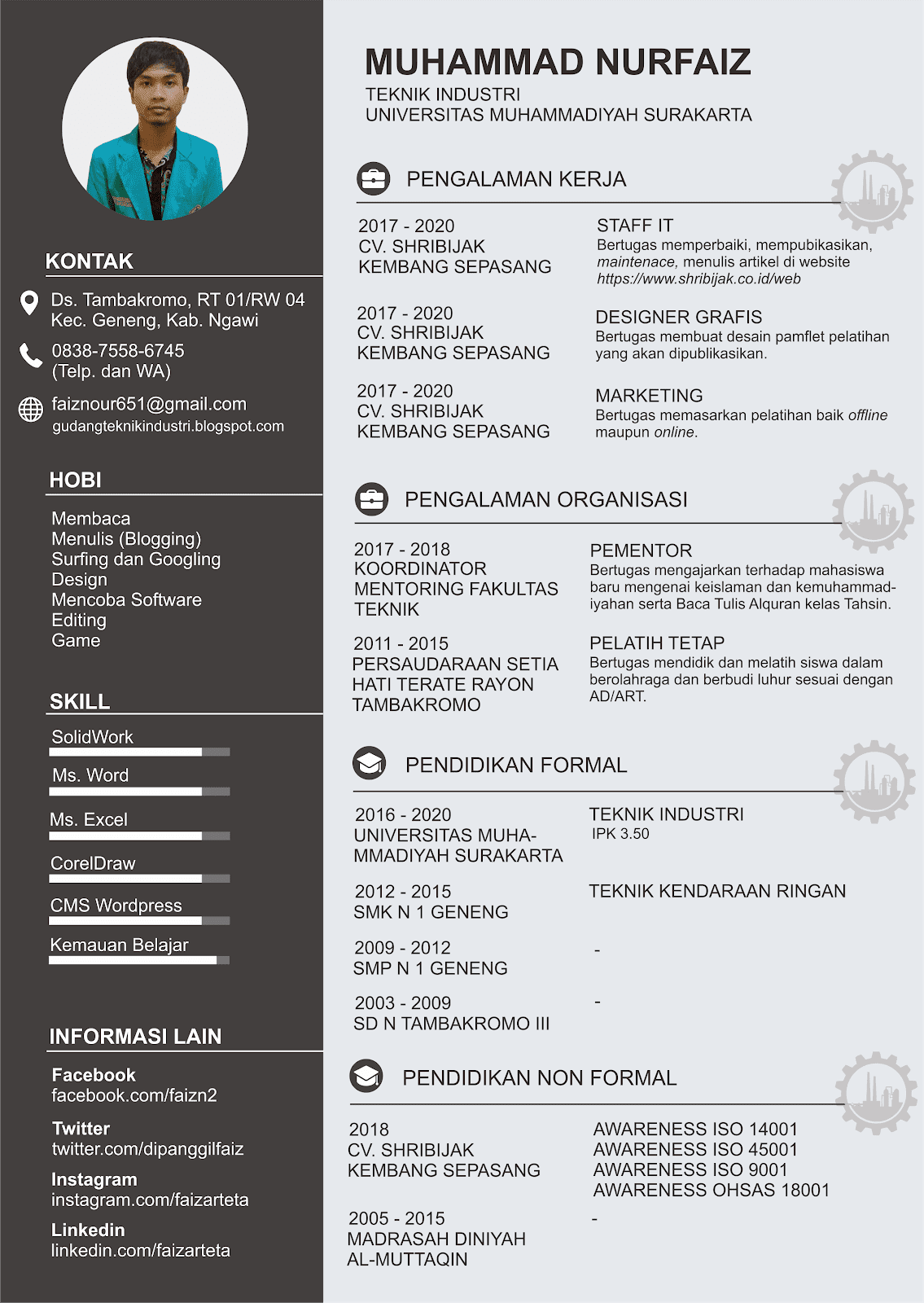 Detail Contoh Cv Teknik Informatika Nomer 26