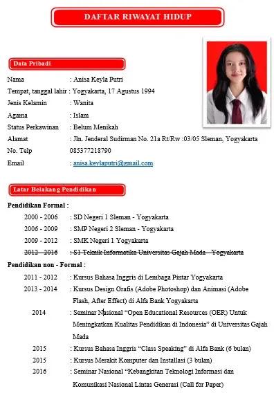 Detail Contoh Cv Teknik Informatika Nomer 33