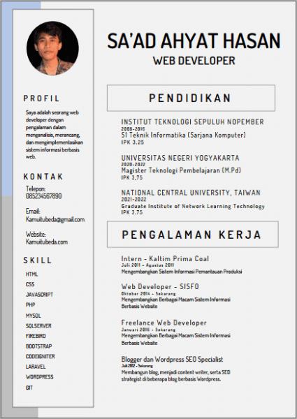 Detail Contoh Cv Teknik Informatika Nomer 35