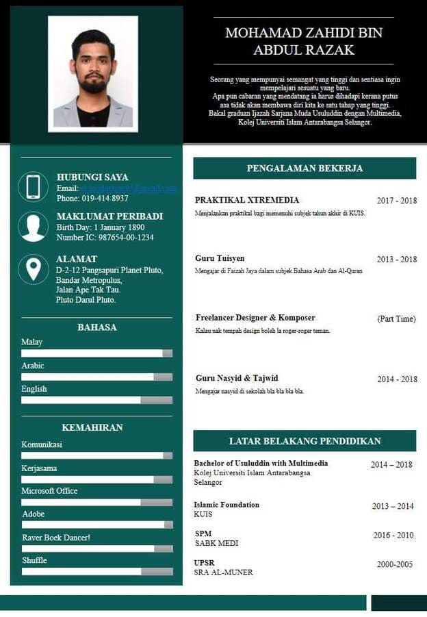 Detail Contoh Cv Terbaik 2020 Nomer 39