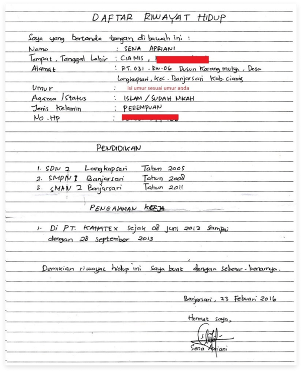 Detail Contoh Cv Tulis Tangan Yang Baik Dan Benar Nomer 14