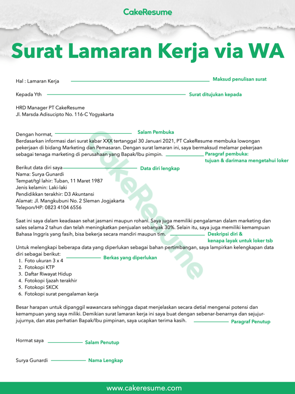 Contoh Cv Via Wa - KibrisPDR