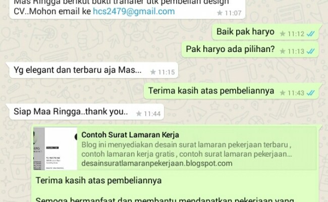 Detail Contoh Cv Via Wa Nomer 22