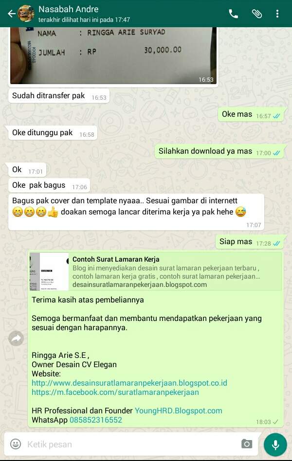 Detail Contoh Cv Via Wa Nomer 7