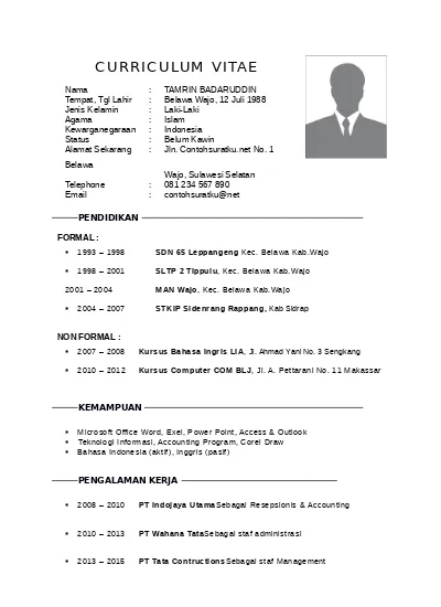 Detail Contoh Cv Word Nomer 33