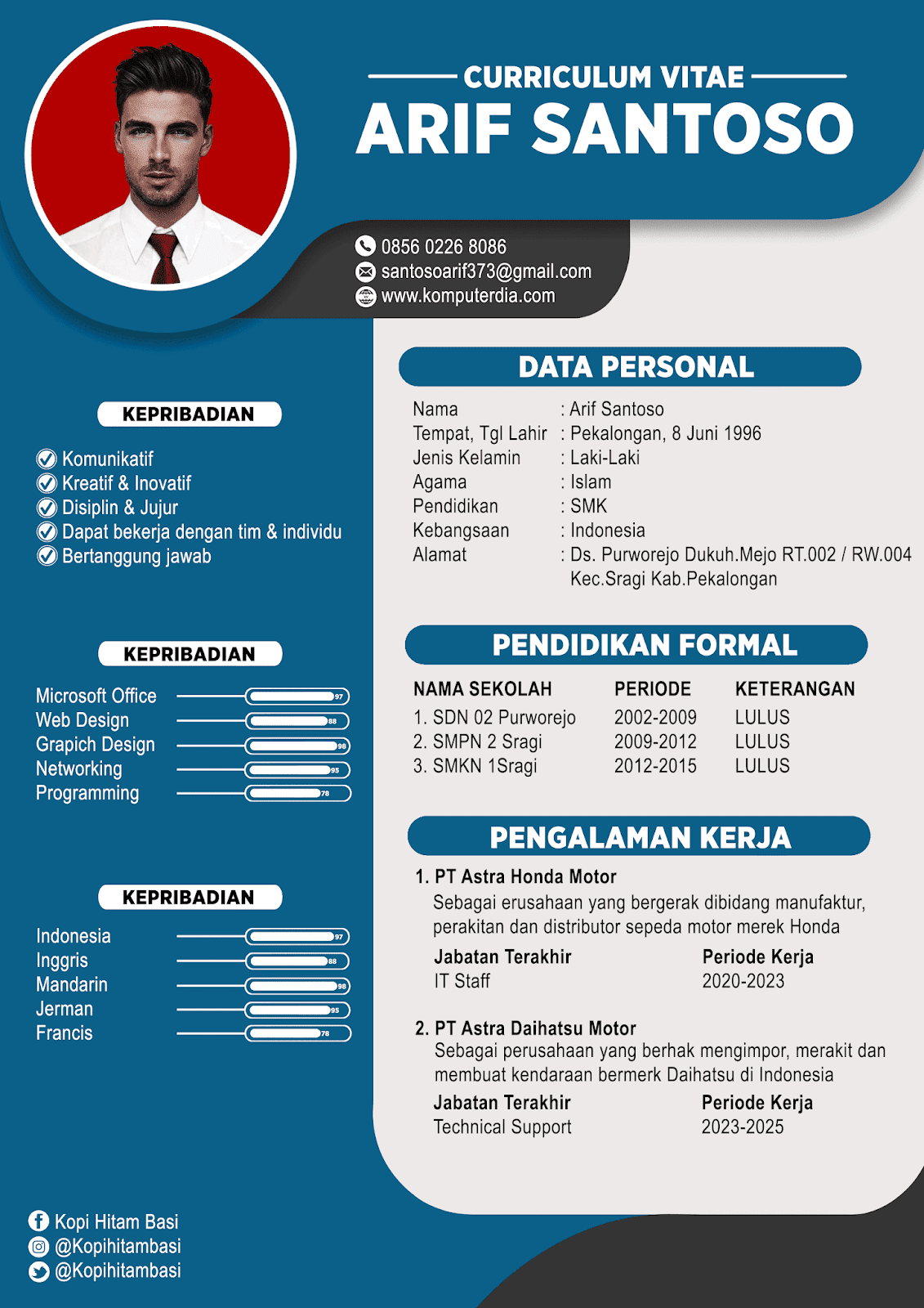 Detail Contoh Cv Yang Benar Dan Menarik Nomer 47