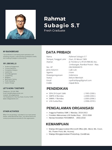 Detail Contoh Cv Yang Bisa Di Edit Nomer 38