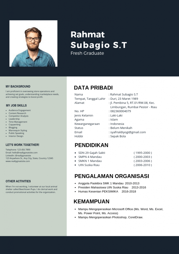 Detail Contoh Cv Yang Simple Nomer 44