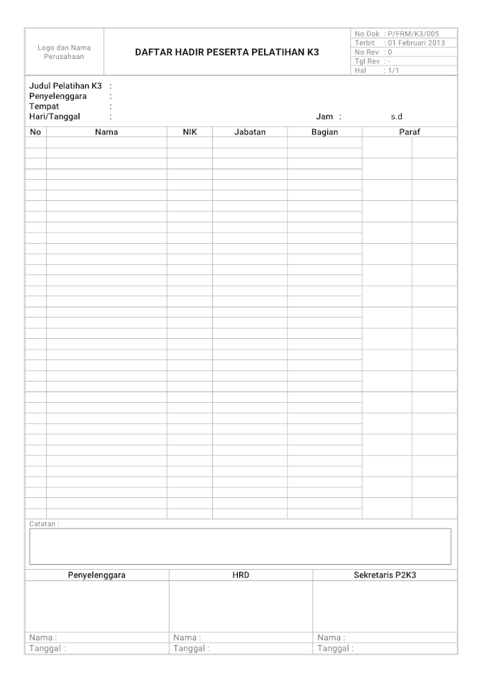 Detail Contoh Daftar Absen Nomer 43