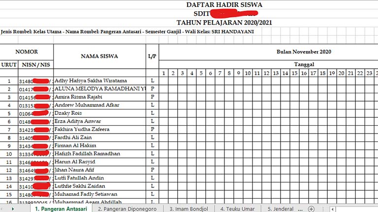 Detail Contoh Daftar Absen Siswa Nomer 15