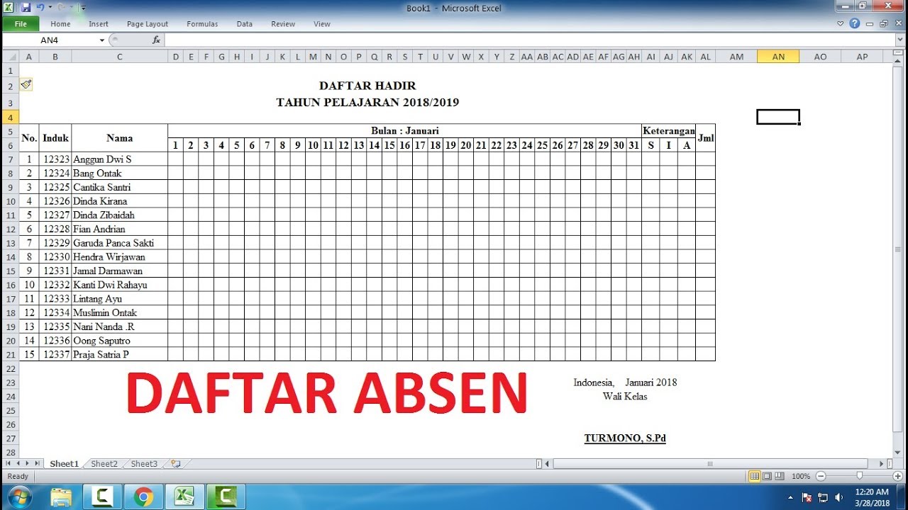 Detail Contoh Daftar Absen Siswa Koleksi Nomer 21 Detail Contoh Daftar Absen Siswa Koleksi Nomer 21