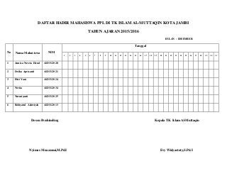 Detail Contoh Daftar Absen Siswa Nomer 34