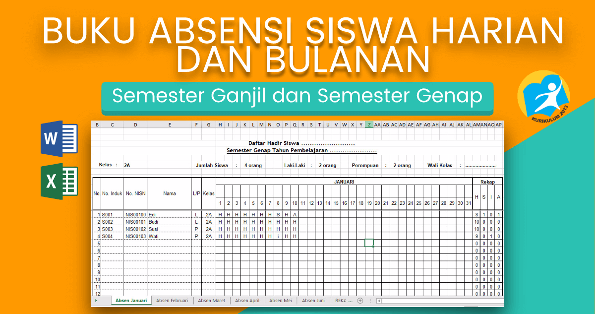 Detail Contoh Daftar Absen Siswa Nomer 37