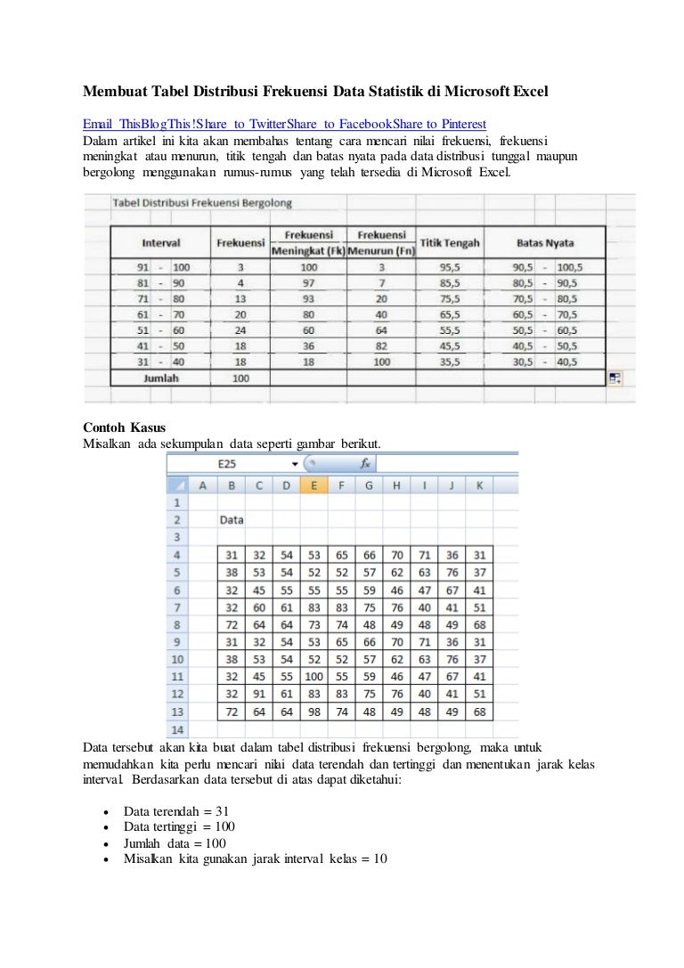 Detail Contoh Daftar Distribusi Frekuensi Nomer 45