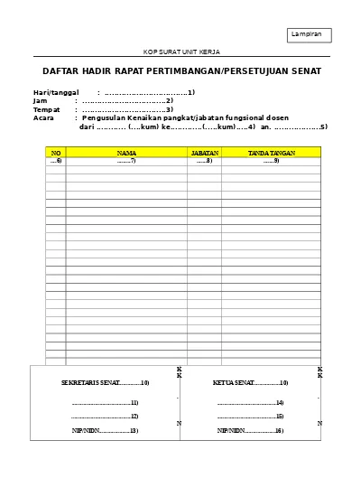 Detail Contoh Daftar Hadir Nomer 31