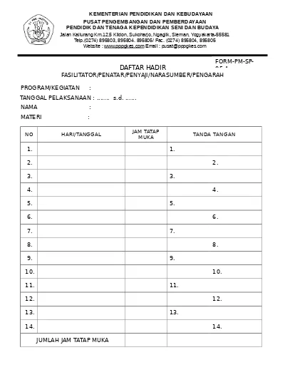 Detail Contoh Daftar Hadir Nomer 32