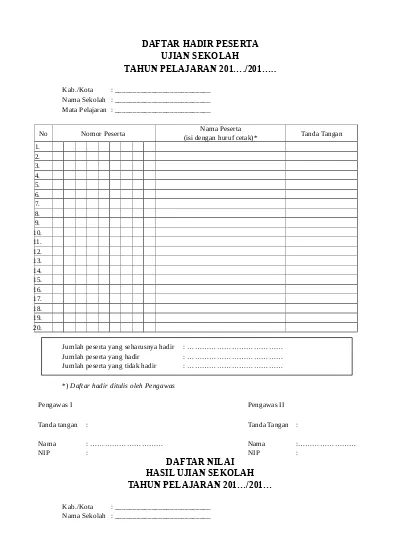 Detail Contoh Daftar Hadir Nomer 51