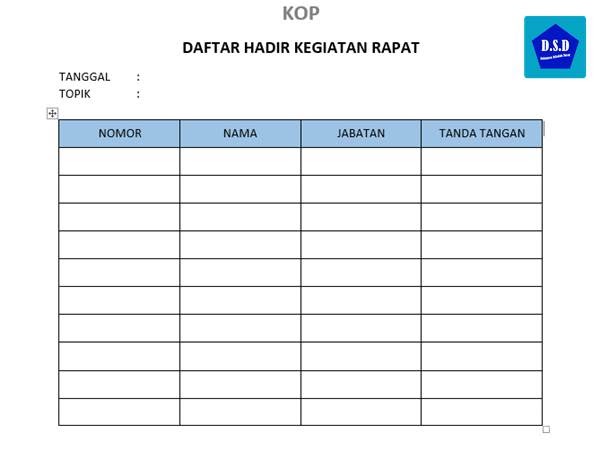 Detail Contoh Daftar Hadir Kegiatan Nomer 22