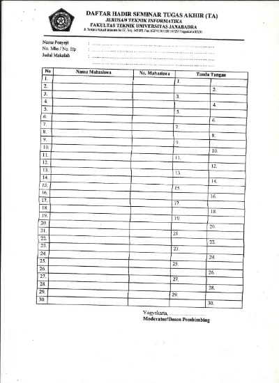 Detail Contoh Daftar Hadir Undangan Nomer 14