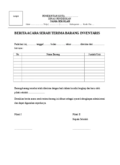 Detail Contoh Daftar Inventaris Kantor Sekolah Nomer 38