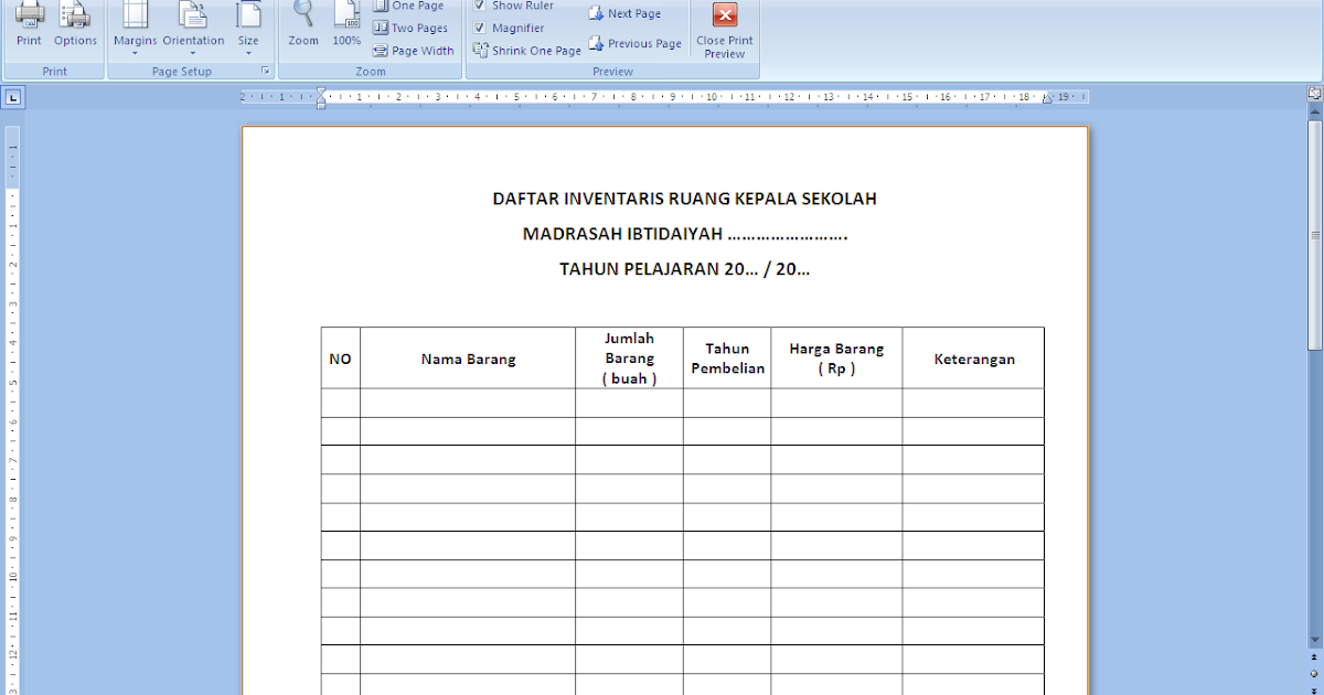 Detail Contoh Daftar Inventaris Kantor Sekolah Nomer 55