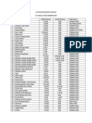 Detail Contoh Daftar Inventaris Kantor Sekolah Nomer 9