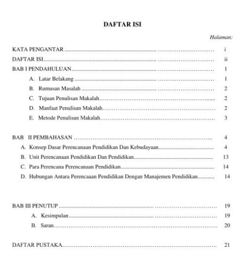 Detail Contoh Daftar Isi Dalam Makalah Nomer 48