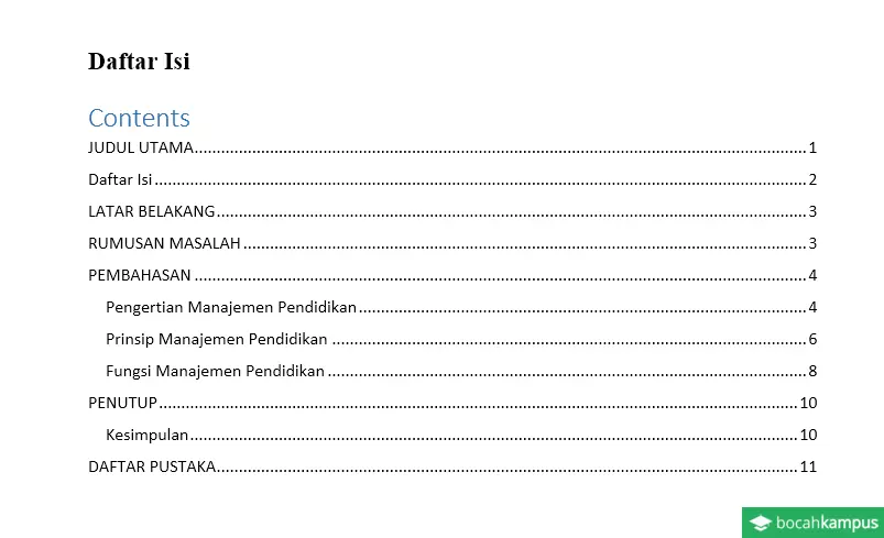 Detail Contoh Daftar Isi Dalam Makalah Nomer 50