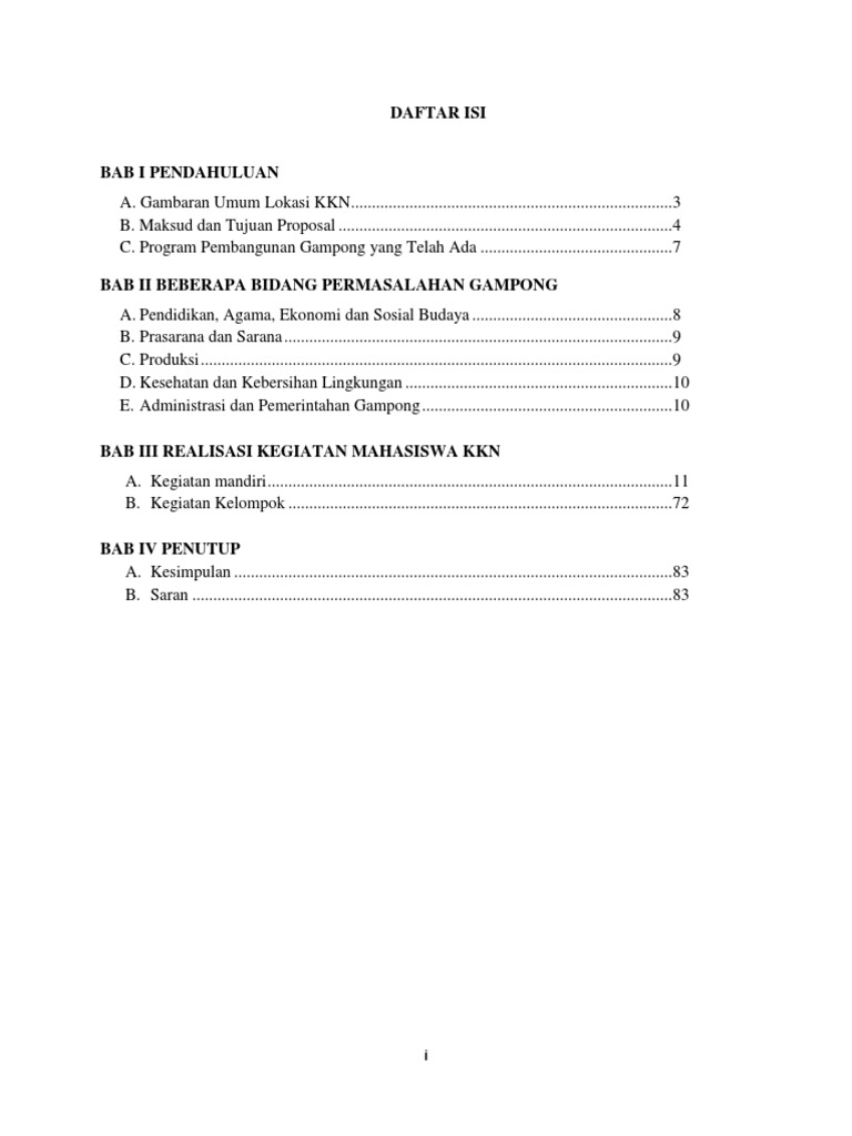 Detail Contoh Daftar Isi Laporan Nomer 43