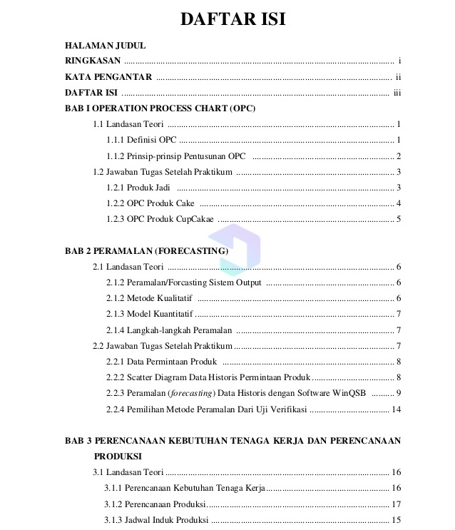 Detail Contoh Daftar Isi Laporan Nomer 6