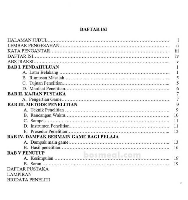 Detail Contoh Daftar Isi Proposal Nomer 17