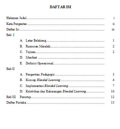 Detail Contoh Daftar Isi Yang Benar Nomer 19