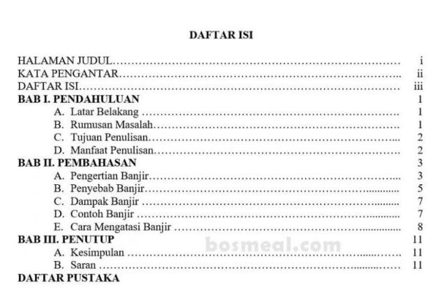 Detail Contoh Daftar Isi Yang Benar Nomer 25