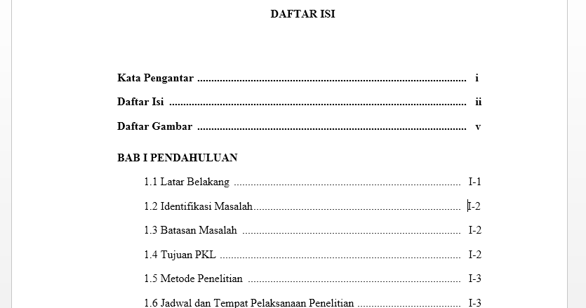 Detail Contoh Daftar Isi Yang Benar Nomer 28