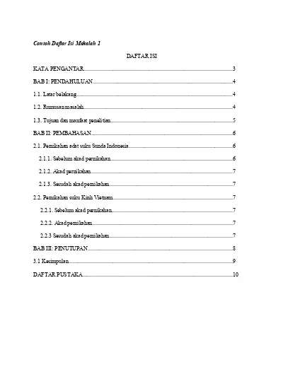 Detail Contoh Daftar Isi Yang Benar Nomer 39