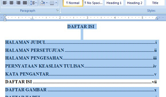 Detail Contoh Daftar Isi Yang Benar Nomer 42