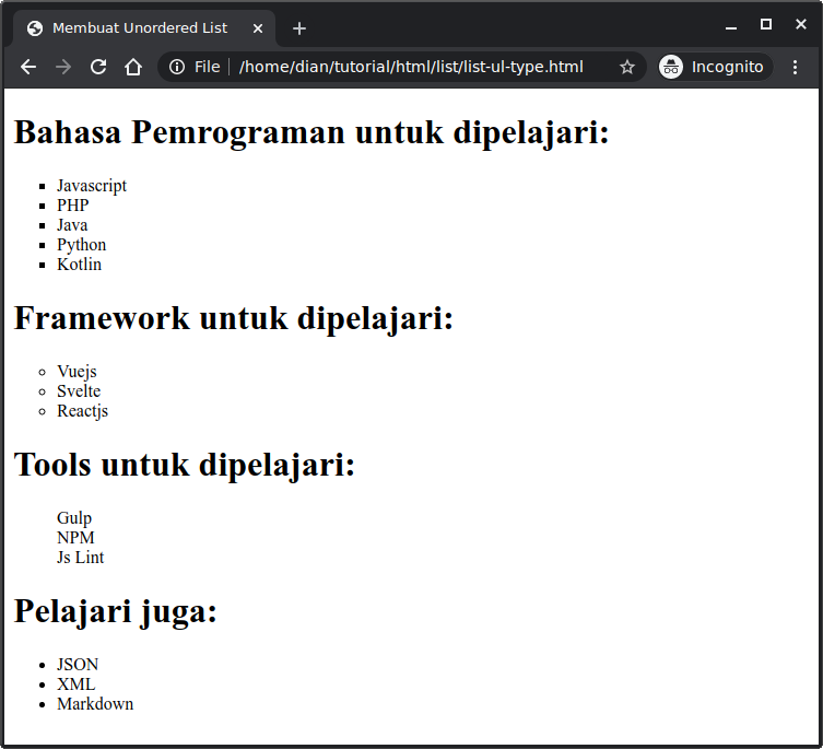 Detail Contoh Daftar List Nomer 11