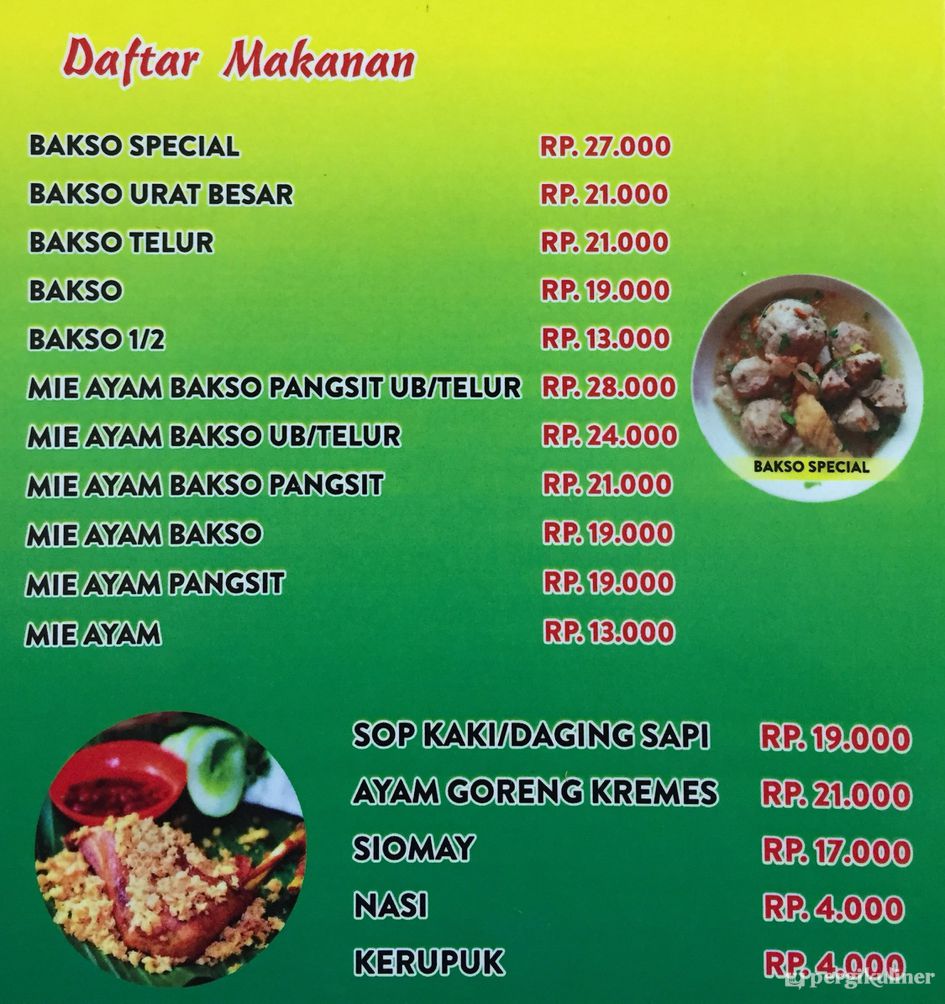 Detail Contoh Daftar Menu Bakso Nomer 15