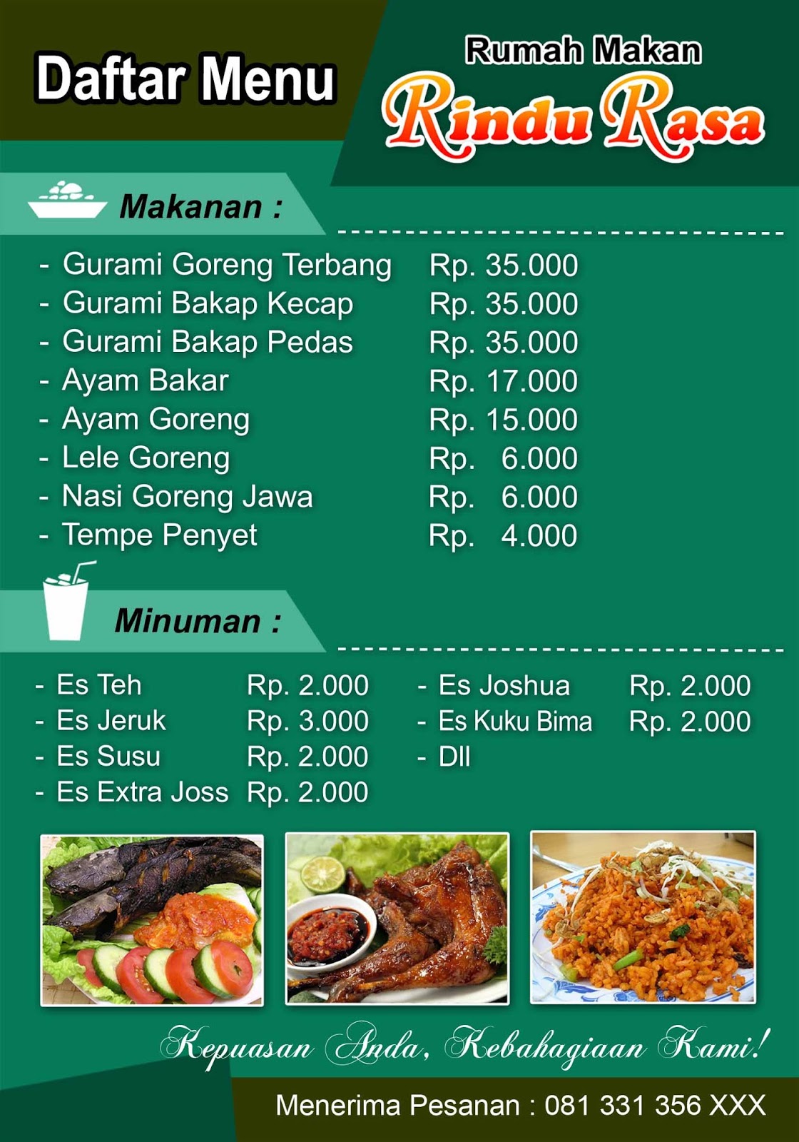 Detail Contoh Daftar Menu Makanan Dan Minuman Nomer 14