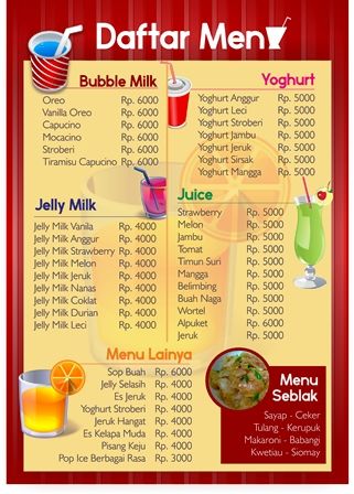 Detail Contoh Daftar Menu Makanan Dan Minuman Nomer 24