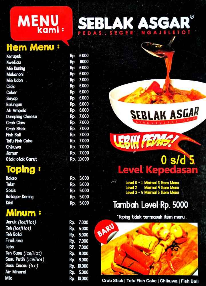 Contoh Daftar Menu Seblak - KibrisPDR