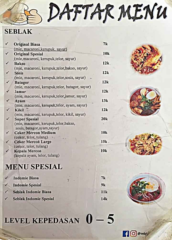 Detail Contoh Daftar Menu Seblak Nomer 4